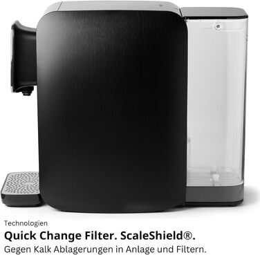 Система зворотного осмосу OsmoFresh Quella Life BLACK EDITION з 6 рівнями температури (15-100°C), мобільна, без підключення до водопроводу, 5-ступенева фільтрація, фільтр для питної води без солей