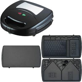 Електрична вафельниця Syntrox Germany SM-1300W для пряникових будиночків, 3 антипригарні змінні пластини