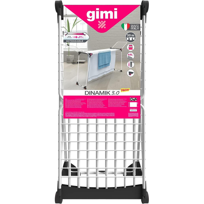 Сушарка для білизни GIMI Dinamic 30, нержавіюча сталь, метал, різнокольорова