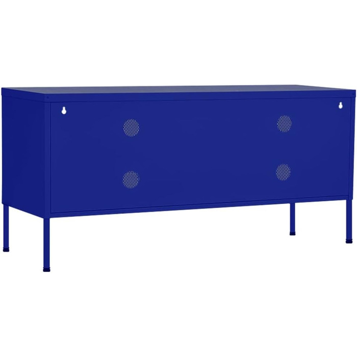 ТВ тумба vidaXL з 2 гратчастими дверцятами, сталева, марин-синя, 105x35x50 см, телевізійна підставка, Hi-Fi шафа