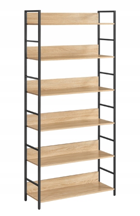 Стелаж MUFART 80 x 174 x 30 см, чорний, дуб сонома