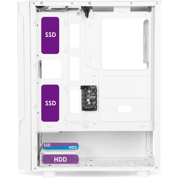 Корпус для ПК EMPIRE GAMING Sapphire ARGB середній Tower ATX/mATX/ITX, білий, з бічною панеллю із загартованого скла, 3 ARGB вентилятори 120 мм, MB Sync