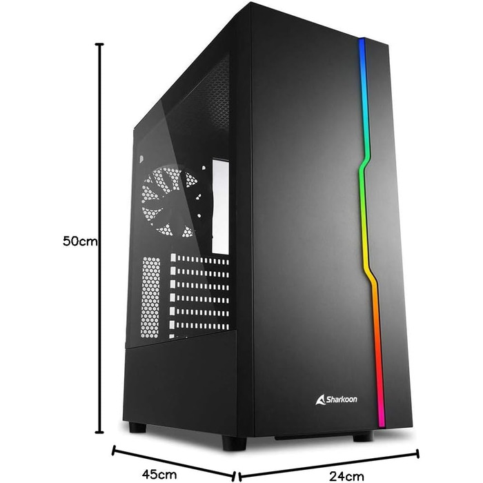 Корпус для ПК Sharkoon RGB Slider з підсвіткою, чорний