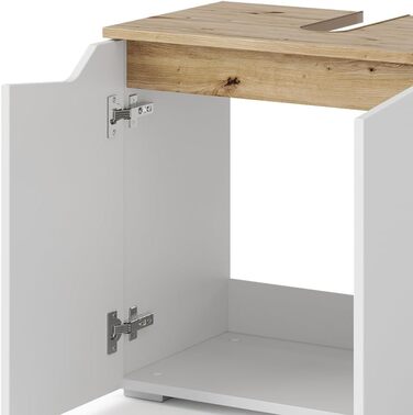Тумба під умивальник Vicco Marelle, білий/дуб Артизан, 60x57,5 см, 2 двері