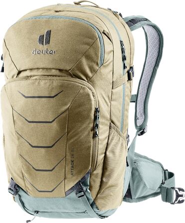 Жіночий велосипедний рюкзак Deuter Attack 18 SL з протектором, 18 л, колір Desert Sage