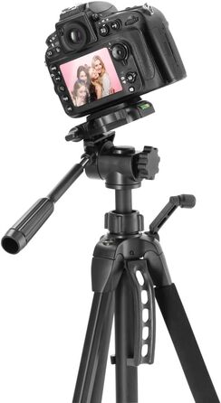 Штатив Hama 3D для камери та смартфона, легкий фотоштатив 153 см, трипод із трьохпозиційною головкою, для відеокамери та дзеркальної камери, чорний
