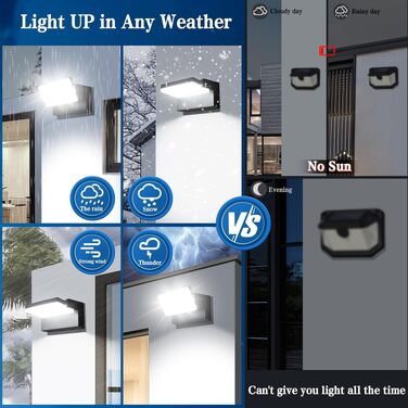 Стіна LED-ліхтар ledmo 60W зовнішній, панель 360°, IP65, 5000LM, регульований кут нахилу, водонепроникний, чорний, 6000K