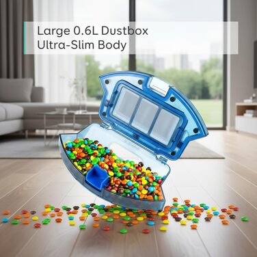 Робот-пилосос eufy RoboVac 11S (Slim) з автоматичною станцією самостійного очищення, ультратонкий (7,3 см), для прибирання килимів, з висувними бічними щітками для кутів, точковою лазерною та інфрачервоною навігацією