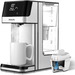 Фільтр для води Philips Water Station: диспенсер гарячої та холодної води з 6 режимами, сенсорним екраном, очищення від хлору, вапна, важких металів, мікропластику та PFAS, об'єм 2.2 л
