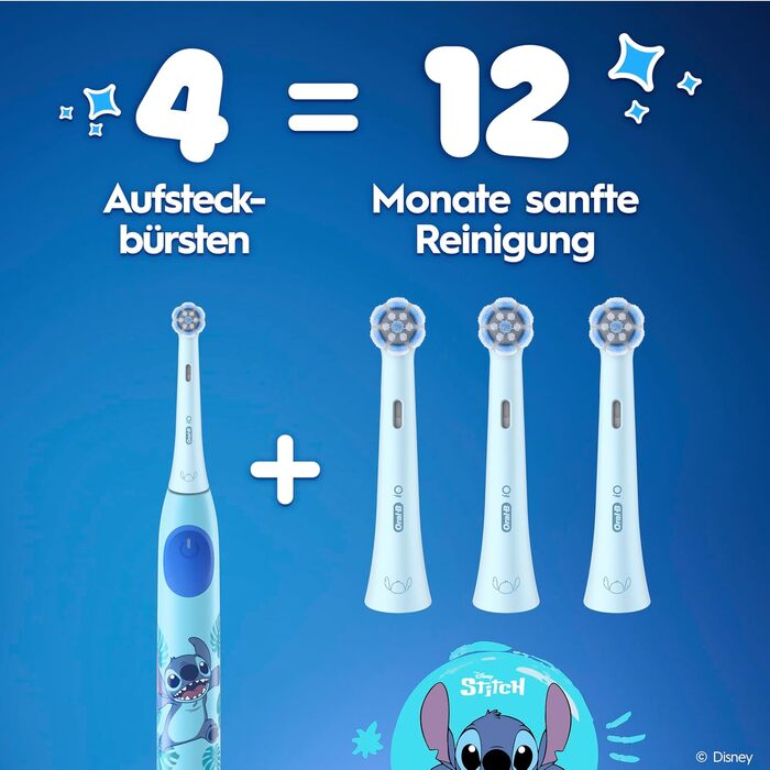 Смінні насадки для електричної зубної щітки Oral-B iO Ultimative Reinigung для дітей (Stitch), білі, 4 шт.
