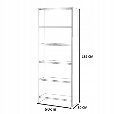 Стелаж Stiv-Meble, 60 x 189 x 30 см, дуб вотан