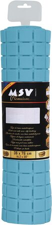 MSV Преміум килимок для душу антибактеріальний, нековзкий, з присосками, аромат троянди, світло-блакитний, 54x54 см, пральний при 60°