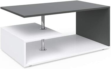 Журнальний стіл Vicco Guillermo білий/антрацит 91x41x53 см