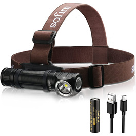 Лобовий ліхтар Sofirn HS40 2000 люмен, світлодіодний, USB Type-C, 8 режимів, водонепроникний IPX8, для нічного бігу, кемпінгу
