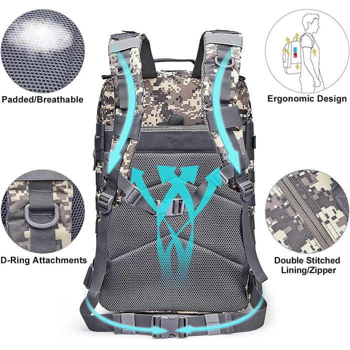 Тактичний рюкзак G4Free 40 л, військовий Molle, для походів, полювання, кемпінгу, армійський рюкзак для outdoor-активностей