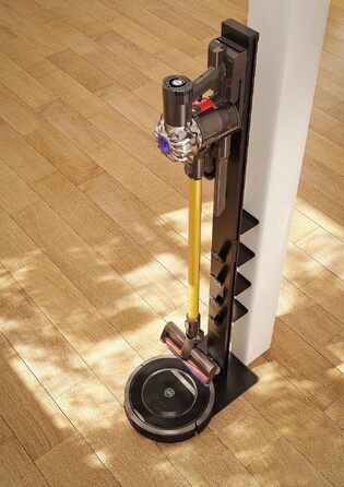Алюмінієва підставка Mount Plus HAB2-HS для бездротових пилососів Dyson V15, V12, V11, V10, V8, V7, V6 та роботів-пилососів, з 8 тримачами для аксесуарів