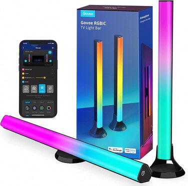 Світлодіодні RGBIC LED-панелі для підсвічування телевізора Govee (45-70 дюймів), чорні