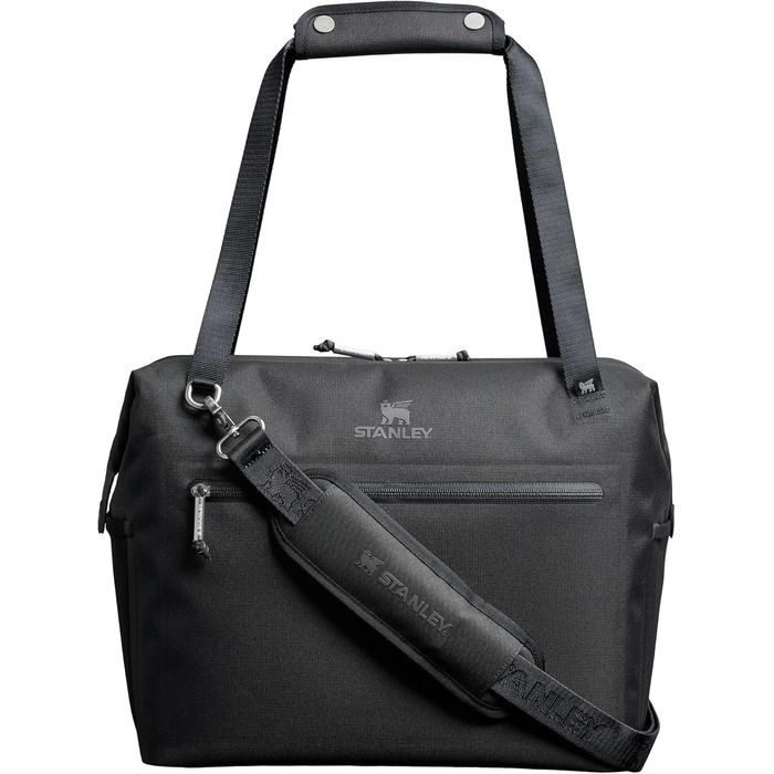Сумка-холодильник Stanley 1913 All-Day Julienne Maxi Cooler, 18.9 л, чорна, з ременями та сітчастими кишенями, перероблений поліестер