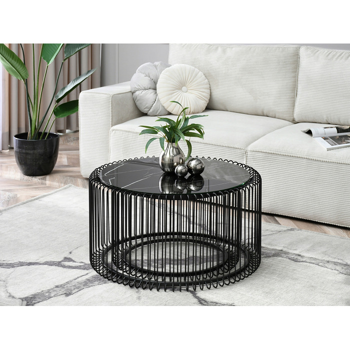 Журнальний стіл Mebel-Partner круглий, 80 x 80 x 42 см, чорний