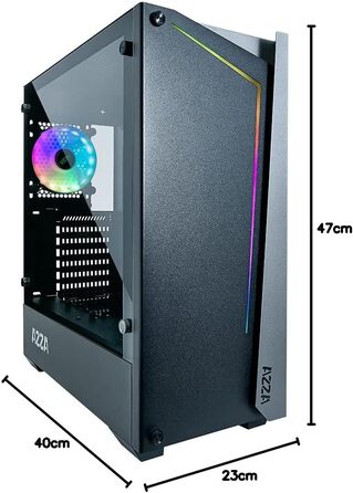 Комп'ютерний корпус AZZA Apollo 430B-DF2 чорний/сірий, загартоване скло, ATX Mid-Tower