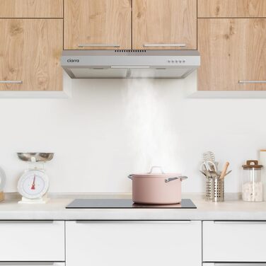 Витяжка кухонна CIARRA CBCB6906D 60 см, вбудована, нержавіюща сталь, LED-підсвітка, продуктивність 391 м³/год, клас A++, режим рециркуляції та відводу