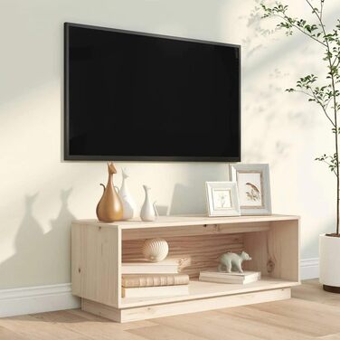 TV тумба vidaXL з масиву сосни, сіра, 90x35x35 см — телевізійна підставка, комод, меблі для вітальні