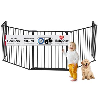 Захисний бар'єр BabyDan Flex L (90-278 см) - дитячі сходи, перегородка для кімнати, сітка для тварин (чорний)