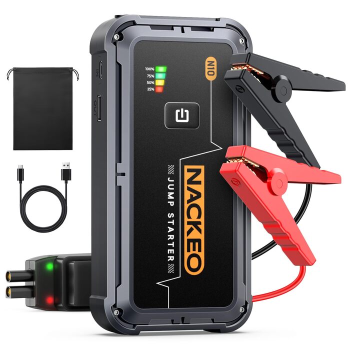 Powerbank для авто 12V Starthilfe 5000A: Зарядний пристрій для автомобіля, SUV, мотоцикла, газонокосарки з LED-ліхтарем