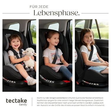 Дитяче автокрісло tectake® поворотне на 360°, i-Size, кріплення ISOFIX, до 150 см