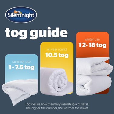 Ковдра Silentnight Deep Sleep King Size, мікрофібра, біла, щільність 10.5 Tog