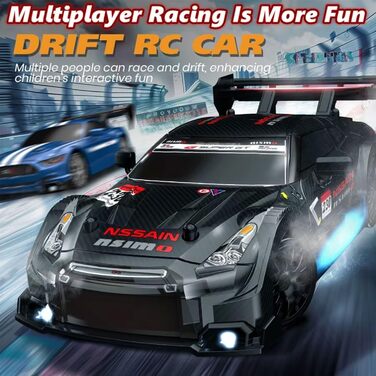 RC Дрифт-кар 1:24 4WD 2.4GHz, швидкість 30 км/год, LED підсвічування, спортивний радіокерований автомобіль для дрифту (білий)