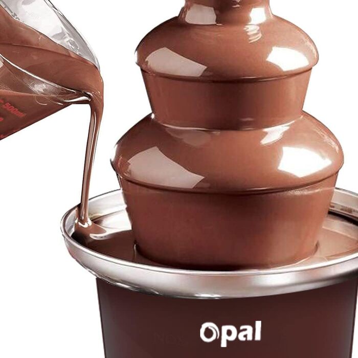 Шоколадний фонтан Opal - фонтан з нержавіючої сталі, електричний 3-ярусний, 90W, 900мл для вечірок, свят та дому