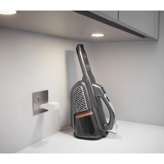 Акумуляторний ручний пилосос BLACK+DECKER Dustbuster Smart Tech 36 Вт/18 В, циклонний, 2 режими, з висувною щілинною насадкою, титан/срібло/чорний, з зарядним кабелем
