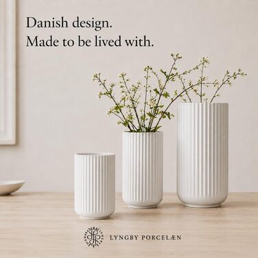 Ваза Lyngby Porcelæn H20.5 см біла – класичний данський дизайн