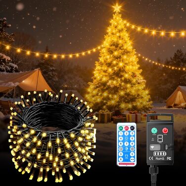 Світлодіодна гірлянда Kinamy для вулиці на батарейках, 10м, 100 LED, акумулятор 3600mAh, зарядна