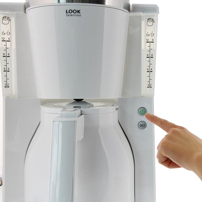 Кавоварка Melitta Look Therm Selection з термочашею, 8 чашок, біла, фільтраційна, захист від крапель