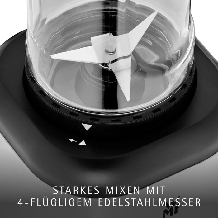 Електричний блендер WMF Kult X Mix & Go Mini - шейкер для смузі, 300 Вт, Tritan, 600 мл, срільно-чорний