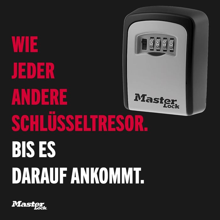 Кейс-сейф для ключів Master Lock Medium з настінним кріпленням для вулиці, металевий захисний бокс (11.9 x 8.5 x 3.6 см)