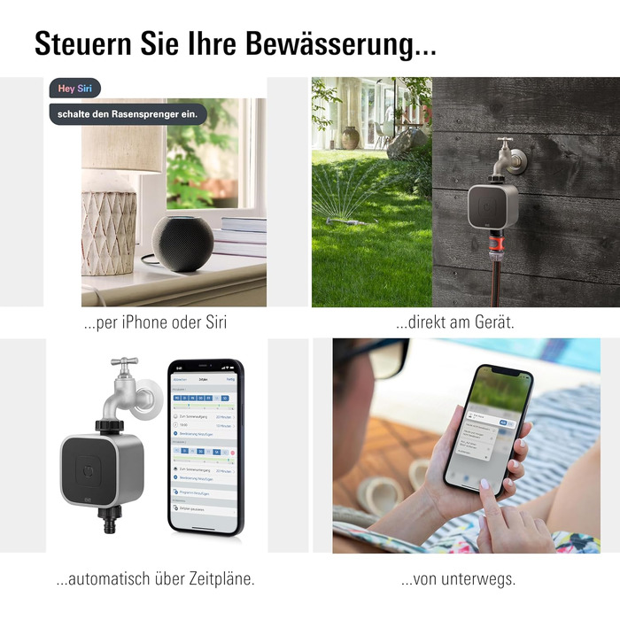 Eve Aqua (Apple Home) - Розумна система автоматичного поливу для саду та балкона з керуванням через Siri та додаток, сумісна з розподільниками, Thread, без хаба