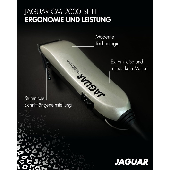 Професійна машинка для стрижки волосся JAGUAR CM 2000 Shell для мережі з насадками та швидкою заміною