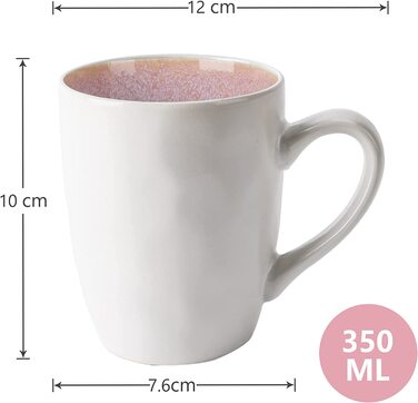 MIAMIO Набір з 6 кавових чашок по 350 мл із кераміки ручної роботи Lumera (рожеві) – Посуд зі стеатиту
