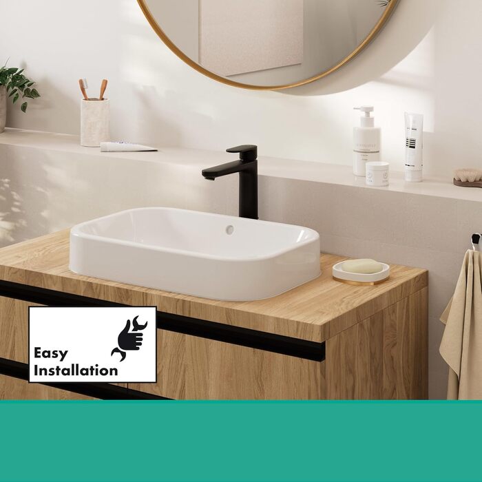 Змішувач для ванної кімнати Hansgrohe Vernis Blend з витягнутим виливом, 190 мм, хром, економія води EcoSmart