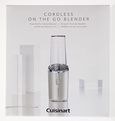 Портативний блендер Cuisinart 450 мл, акумуляторний, USB, для смузі, льоду, фрапе, молочних коктейлів, BPA-free Tritan, з кришкою та стаціонарною підставкою
