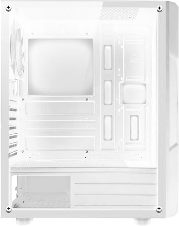 Ігровий корпус Spirit of Gamer Clone III білий, ATX/mATX/ITX, з підсвічуванням RGB, скляна бічна панель, 2 вентилятори 120 мм (1 ARGB), корпус для ПК