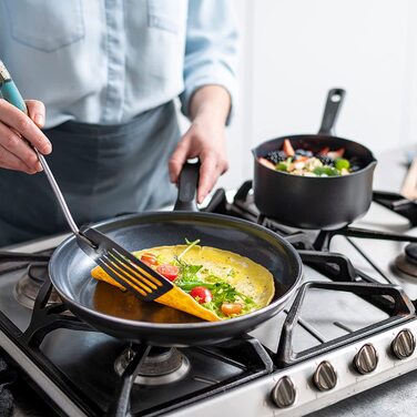Сковорідки GreenPan Memphis 24 см і 28 см, керамічне антипригарне покриття, без PFAS, для індукції, підходять для духовки та посудомийки, чорні, набір для смаження, подарунок на День матері