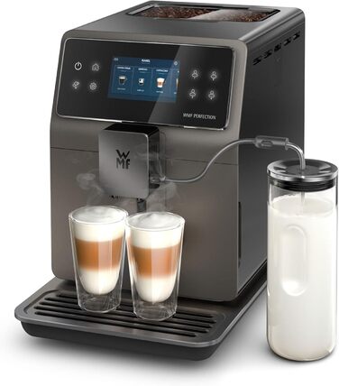 Кавомашина WMF Perfection 780L з молочною системою, 18 напоїв, подвійний термоблок, сталевий млинок, профілі користувачів, резервуар для молока 1 л, сертифікат гігієни TÜV