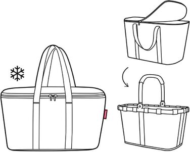 Термосумка reisenthel Coolerbag з поліестеру, біла в горох – для пікніка, покупок, подорожей