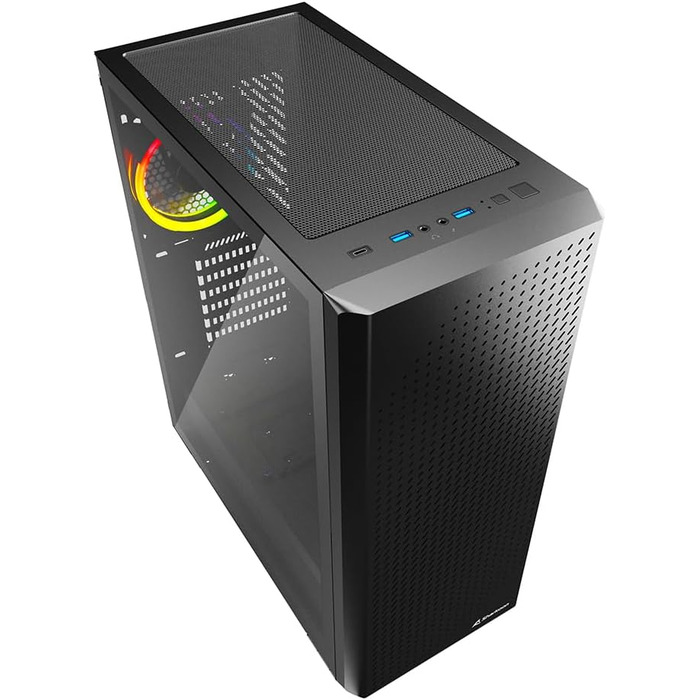Корпус для ПК Sharkoon VS9 RGB Midi ATX, чорний