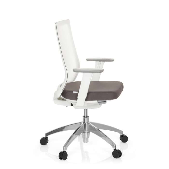 Офісне крісло / Поворотне крісло ASPEN WHITE Сітка Тканина Прозора / Тканина сидіння Сірий hjh ОФІС
