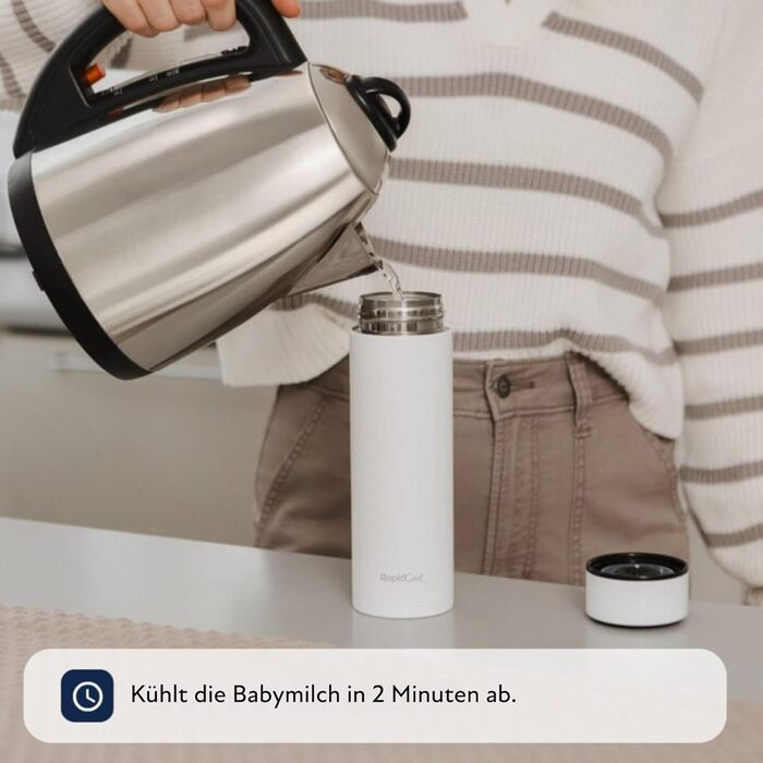 Nuby RapidCool™ – Готувальник суміші для немовлят, термос з дозатором (2 хв) – Ідеально для подорожей